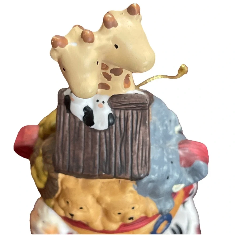 Noah's Ark Bell Christmas Holiday Ceramic Porcelain Decorative 5 1/2